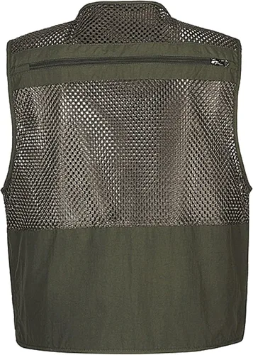 Vista 6 de Chaleco Flygo para hombre para pesca trabajo safari viaje de reportajes o para actividades al aire libre en verano con bolsillos