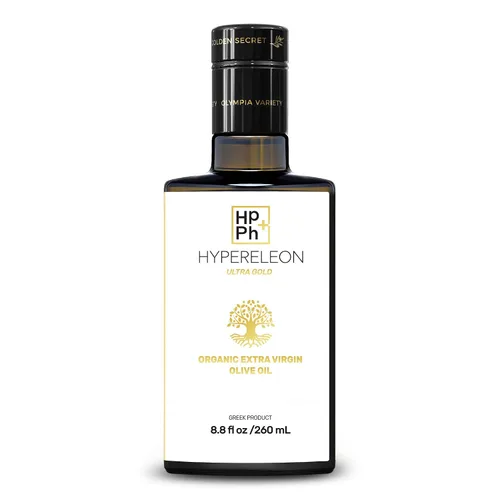 Vista 6 de HYPERELEON ULTRA GOLD Premium, orgánico, sumamente rico en polifenoles, aceite de oliva virgen extra griego 100% puro y natural Bio y sin
