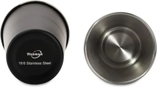 Vista 3 de Tosnail Paquete de 6 vasos de acero inoxidable de 16 onzas, vasos de metal irrompibles para niños, adultos