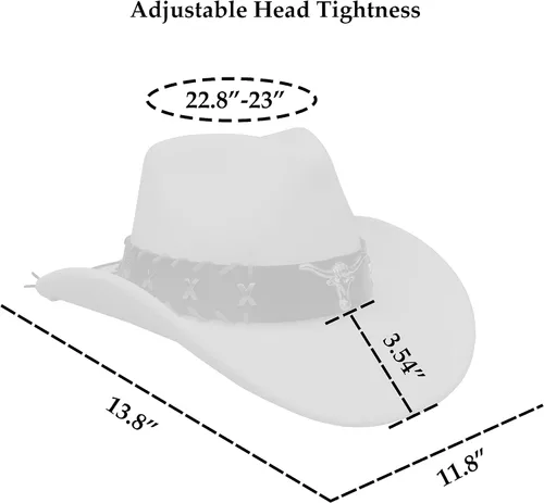 Vista 6 de thuizen Men's Modern Fedora Pinch Crown Rolled Cowboy Hat