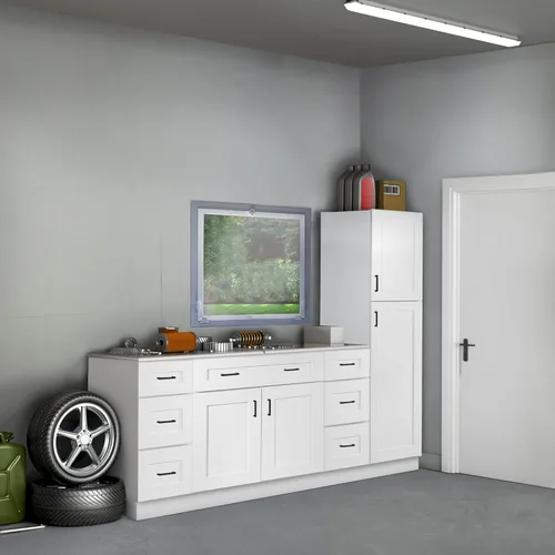 Vista 11 de Design House Brookings - Armario de cocina con base sin ensamblar, 9 pulgadas de ancho x 24 pulgadas de profundidad x 34.5 pulgadas de alto, marrón