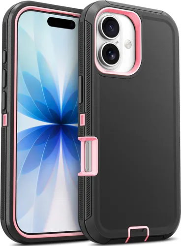 Vista 64 de Jelanry - Funda para iPhone 15 5G, protección resistente, resistente, color negro Dropproof & Dual-Layer Protective Back Cover with Port Anti
