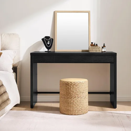 Vista 4 de SICOTAS Mesa de Escritorio para Computadora - Mesa de Estudio de Madera de 47 Pulgadas para Dormitorio, Escritorio de Oficina Estilo Granja