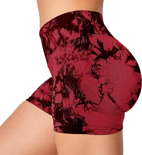 Vista 4 de YEOREO Pantalones cortos profesionales de entrenamiento para mujer, 3.6 pulgadas, pantalones cortos sin costuras, cintura alta, contorno, gimnasio