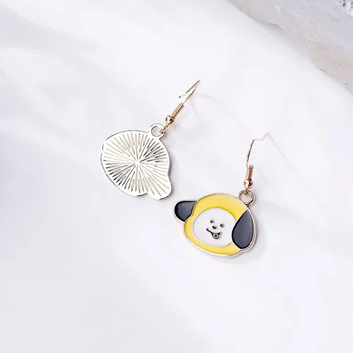 Vista 4 de Bangtan - Aretes para niños Chimmy TATA Cooky de dibujos animados regalos para fanáticos y niñas Resina multicolorfantasía