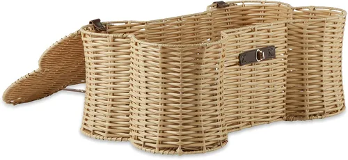 Vista 2 de Bone Dry Pet Storage Collection - Cesta de juguetes, tamaño mediano, 21 x 13 x 8 pulgadas, mimbre de plástico beige
