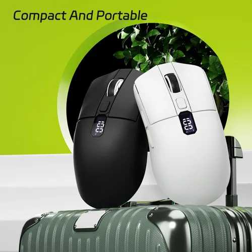 Vista 7 de Uciefy Ratón inalámbrico Bluetooth, triple modo (2.4G+BT5.0+BT5.1), mouse Bluetooth LED, USB C recargable con pantalla LED, ratones de computadora