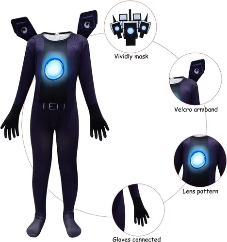 Vista 3 de Kids Halloween Outfit Boys Girls Vedio Game Character Jumpsuit