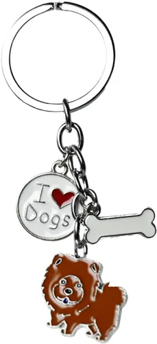 Vista 7 de Llavero para perro, lindo llavero de perro para mascotas, mini llavero de metal