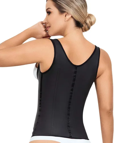 Vista 4 de Fajas Colombiana - Chaleco de látex completo para entrenamiento de cintura y faja moldeadora de cuerpo