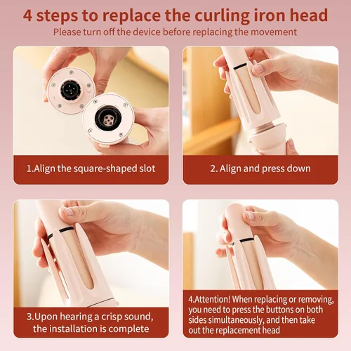 Vista 6 de INK-EEZE 3 in 1 Auto Rotating Curler Set, 32mm/25mm & Straight Comb