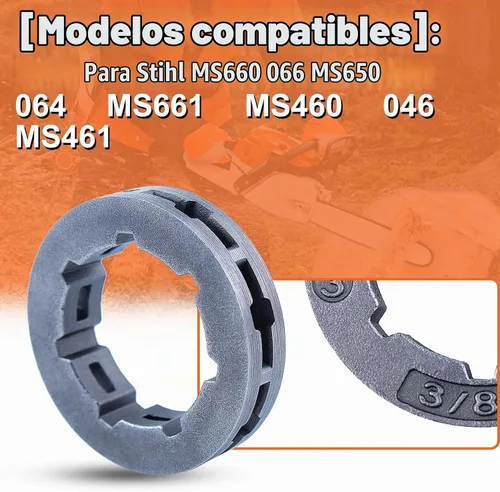 Vista 3 de Piñón de llanta 3/8 7T para Stihl MS660 066 MS650 064 MS661 MS460 046 MS461# 68210, rueda dentada