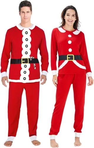 Vista 2 de uideazone Matching Family Christmas Pajamas Sets Xmas Santa PJs Set Holiday Sleepwear Long Sleeve PJ's for Women Kids Men