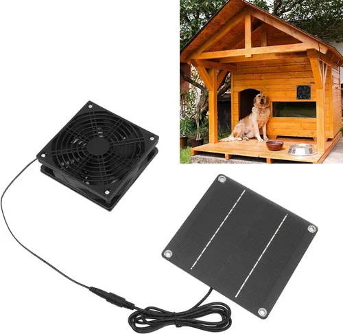 Vista 2 de Kit de ventilador solar Panel Solar Invernadero Jardín Monocristalino Silicio Abs Solar Extractor Solar