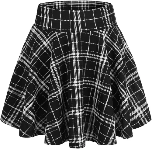 Vista 2 de DJT FASHION - Minifalda casual, plisada, acampanada y ajustada con shorts para mujer
