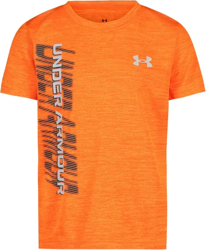 Vista 3 de Under Armour Boys' Short Sleeve Wordmark Graphic T-Shirt, Relaxed Fit Black Tech Wordmark