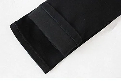 Vista 6 de Casual Mens Punk Skinny Black Denim Jeans Pantalones con Cremalleras