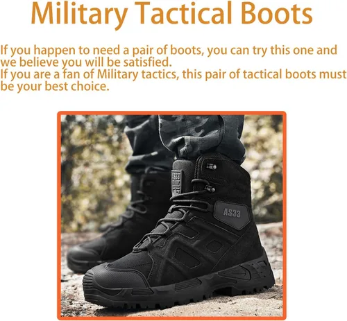 Vista 6 de Kervaky Botas tácticas para hombre, botas militares, botas de trabajo, botas de desierto, botas duraderas, botas de senderismo, botas de combate