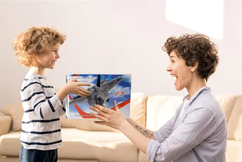 Vista 5 de Foam F-22 RC 2 CH Control remoto Fighter Jet Avión Juguete para adultos, niños y niños, principiantes, fácil listo para volar (camuflaje)