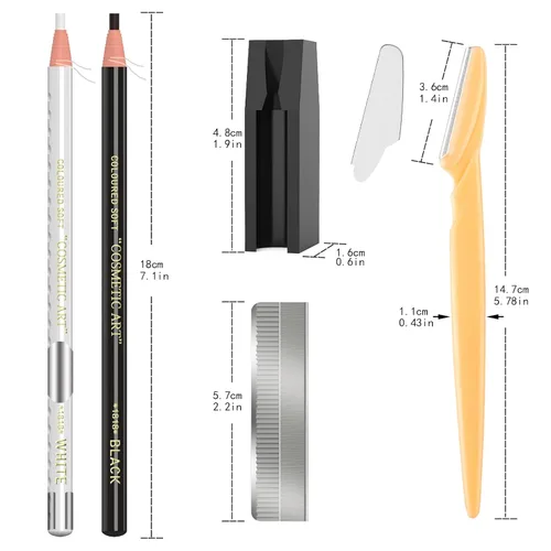 Vista 6 de Juego de lápices de cejas impermeables para marcar, rellenar y contornar, maquillaje de tatuaje y suministros de microblading, delineadores