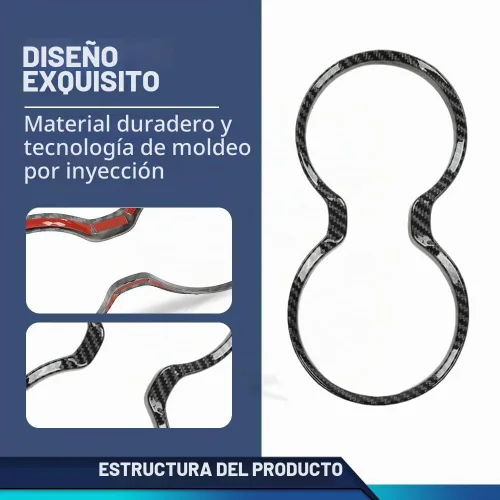 Vista 7 de PIT66 Cubierta para portavasos de cambio de engranajes, bisel de fibra de carbono negra, compatible con Jeep Grand Cherokee 2011-2021 Black Carbon