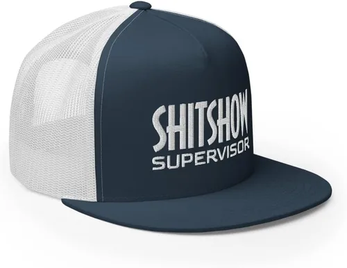 Vista 4 de Shit Show Supervisor - Gorra de camionero de alta calidad, gorra ajustable con corona alta, regalo divertido de broma