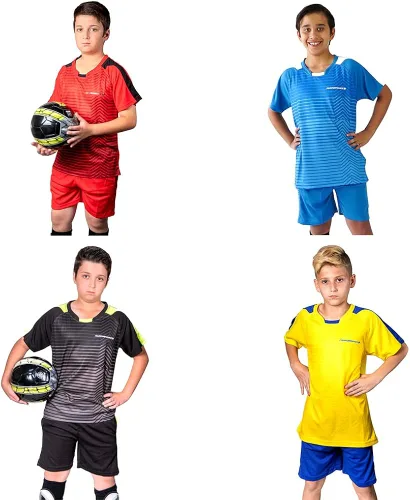 Vista 7 de PAIRFORMANCE Conjunto de camisetas de fútbol para niños, uniforme de entrenamiento de equipo deportivo de 6 a 12 años, para niños y niñas, conjunto