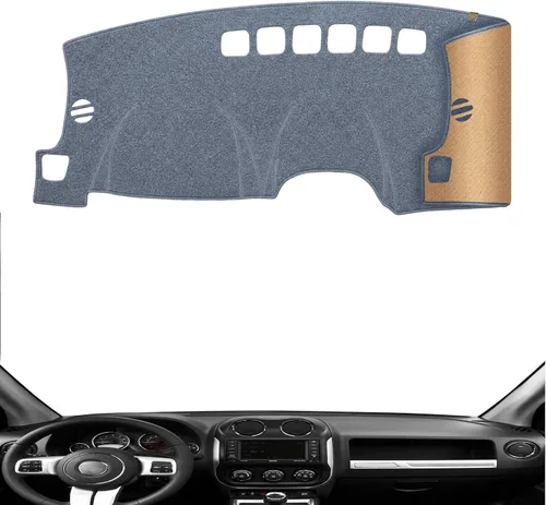 Vista 23 de Cubierta de Salpicadero Alfombrilla de Tablero Compatible con Je-ep Wrangler JK 2017-2011 (para Código de Cuerpo JK), Alfombrilla Antirreflejos