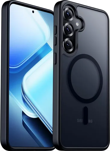 Vista 11 de teloxy Funda magnética para Samsung Galaxy S25, protección contra caídas de grado militar, antihuellas, delgada, a prueba de golpes, duradera