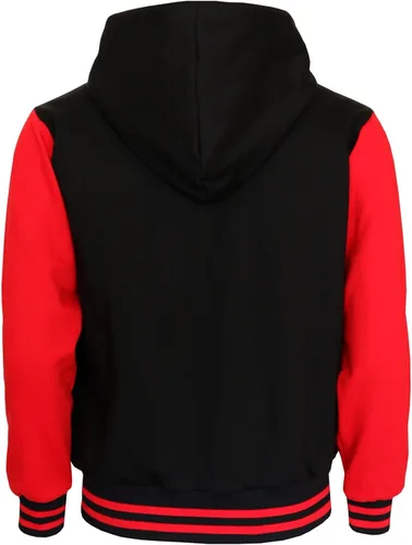 Vista 3 de BCPOLO Chaqueta de béisbol con capucha Chaqueta de béisbol Varsity Chaqueta de algodón Letterman