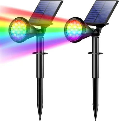 Vista 15 de WELALO Solar Lights Outdoor Waterproof Flag Spotlights 10 Pack (Colored)