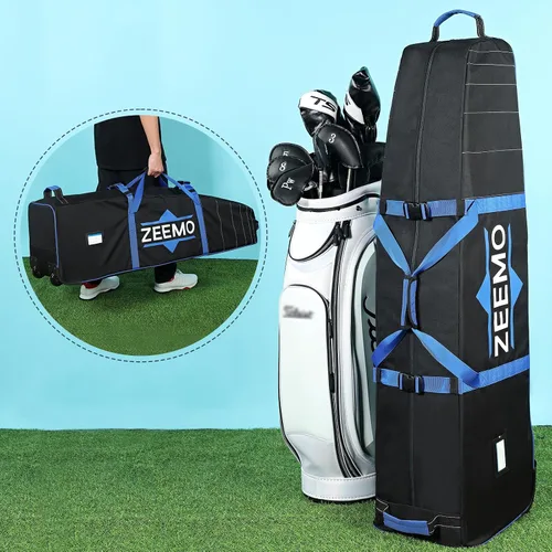 Vista 7 de ZEEMO Golf Travel Bag, Mid-Open Protective & Wheeled Airline-Approved Case for Clubs, Stand&CartBag, Waterproof Soft-Sided Cover Made of Heavy Duty