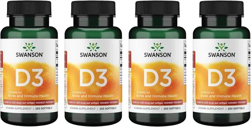 Vista 9 de Swanson Vitamina D3 Suplemento de salud ósea, inmune y cardíaca de 5,000 UI para adultos privados de sol que buscan apoyo óseo, inmunológico