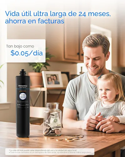 Vista 7 de Waterdrop RF15 Cartucho de filtro de repuesto para filtro de agua debajo del fregadero de 15UA/15UB/15UC, reduce PFOA/PFOS, PFAS, plomo, cloro, mal