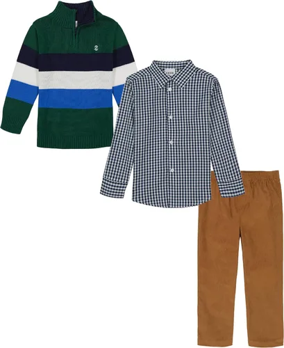 Vista 2 de IZOD Conjunto de suéter de 3 piezas para niños, camisa de vestir y pantalones