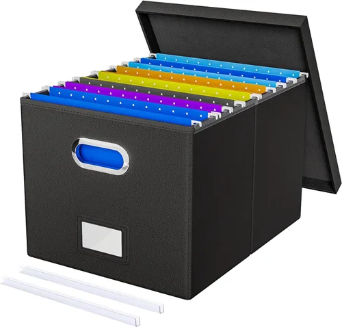 Vista 36 de Oterri Organizador de Archivos, Caja de Archivos, Gabinete de Archivos para Almacenamiento de Carpetas de Archivos Tamaño Carta, Organizador