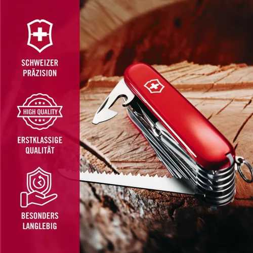 Vista 8 de Victorinox Swiss Champ - Cuchillo suizo del ejército, 33 funciones, navaja de bolsillo de fabricación suiza con hoja grande, destornillador, cincel