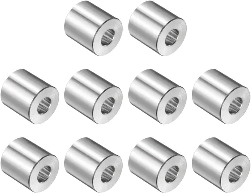 Vista 83 de uxcell 10 piezas de espaciador de acero inoxidable de 3/8" de diámetro interno x 3/4" de diámetro exterior x 1" de longitud, espaciador de rosca