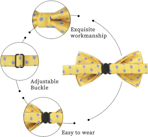 Vista 3 de HISDERN Corbatas de lazo para niños preatadas, pajaritas ajustables para niños, con clip, divertidos corbatines estampados para bodas y fiestas