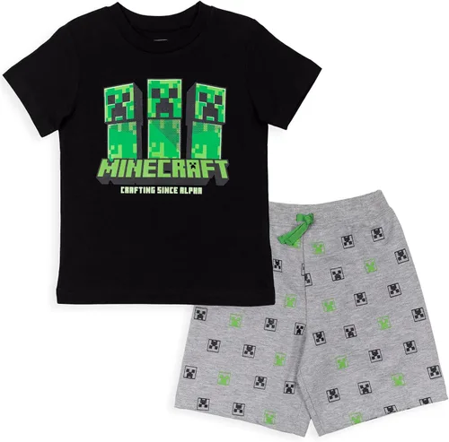 Vista 5 de Minecraft Conjunto de pantalones cortos de rizo francés para niños