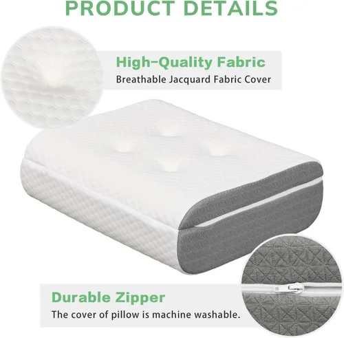 Vista 5 de baibu Almohada de elevación de piernas de doble capa para soporte de piernas y rodilla, almohada de elevación de pies para dormir, circulación
