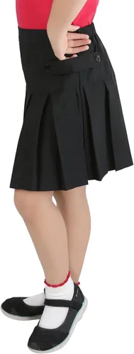 Vista 5 de ToBeInStyle Falda Uniforme Niña Negro - Laterales de botón