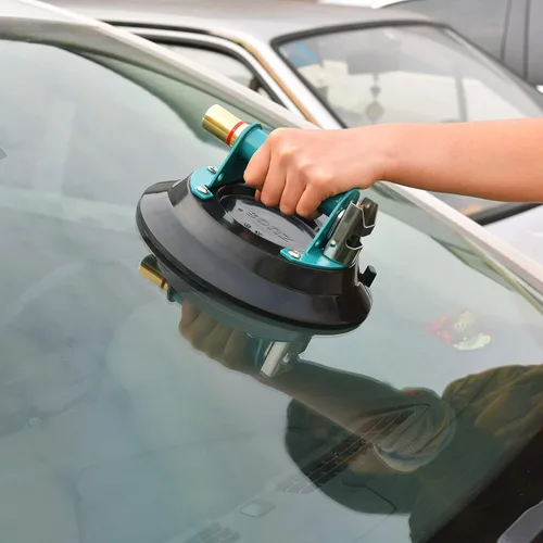 Vista 6 de Ventosa cóncava al vacío de 10 pulgadas para elevación de granito y vidrio, elevador de vidrio al vacío con mango de metal y bomba de latón