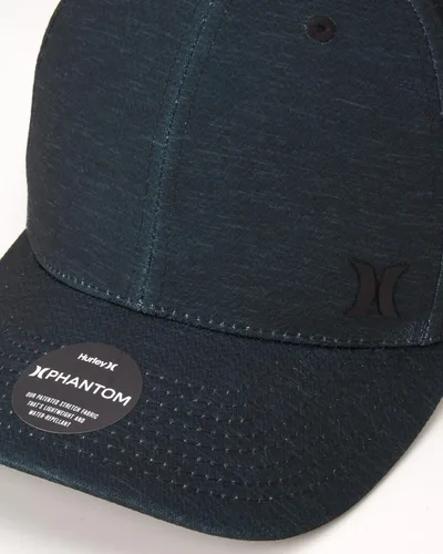 Vista 3 de Hurley Sombrero para hombre - Gorra ajustada elástica de ala curva, talla LXL, negroverde, NegroVerde
