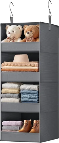 Vista 18 de GRANNY SAYS Organizador Colgante de 6 Estantes para Closet, Separable en 2 Paquetes de 3 Estantes Colgantes, Organizador Colgante para Dormitorio, 6