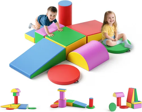 Vista 18 de Lischwert Bloques de escalada de espuma para niños pequeños de 1 a 3 años, juego suave de 4 piezas con juguetes de exploración para gatear, bloques