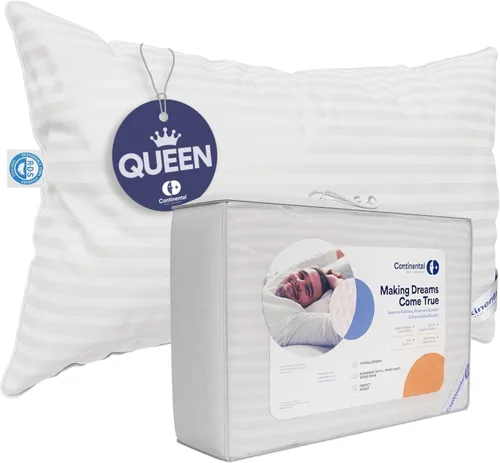 Vista 13 de Continental Bedding Almohada de Plumón de Ganso Serenity Plumón Blanco Húngaro 700 Fill Power Funda de Algodón Damasco 400TC Fabricado