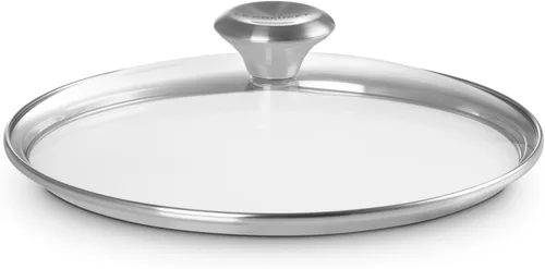 Vista 8 de Le Creuset Tapa de cristal de la firma con perilla de acero inoxidable, 8 pulgadas
