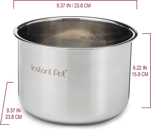 Vista 3 de Instant Pot Olla Interior de Cocción de Acero Inoxidable de 6 Cuartos, Superficie Pulida, Arrocera