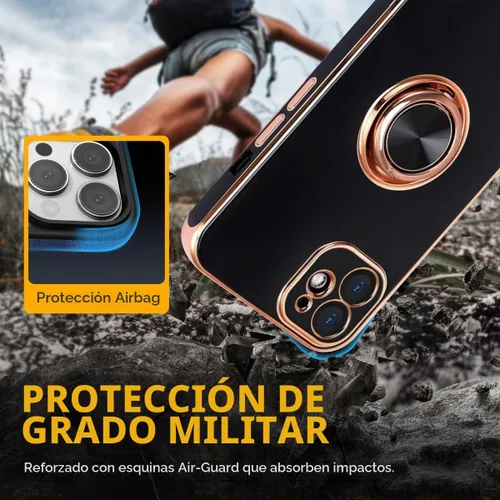Vista 7 de Funda diseñada para iPhone 11, soporte de anillo giratorio de 360° integrado, soporte magnético de silicona suave, cubierta protectora ultra delgada